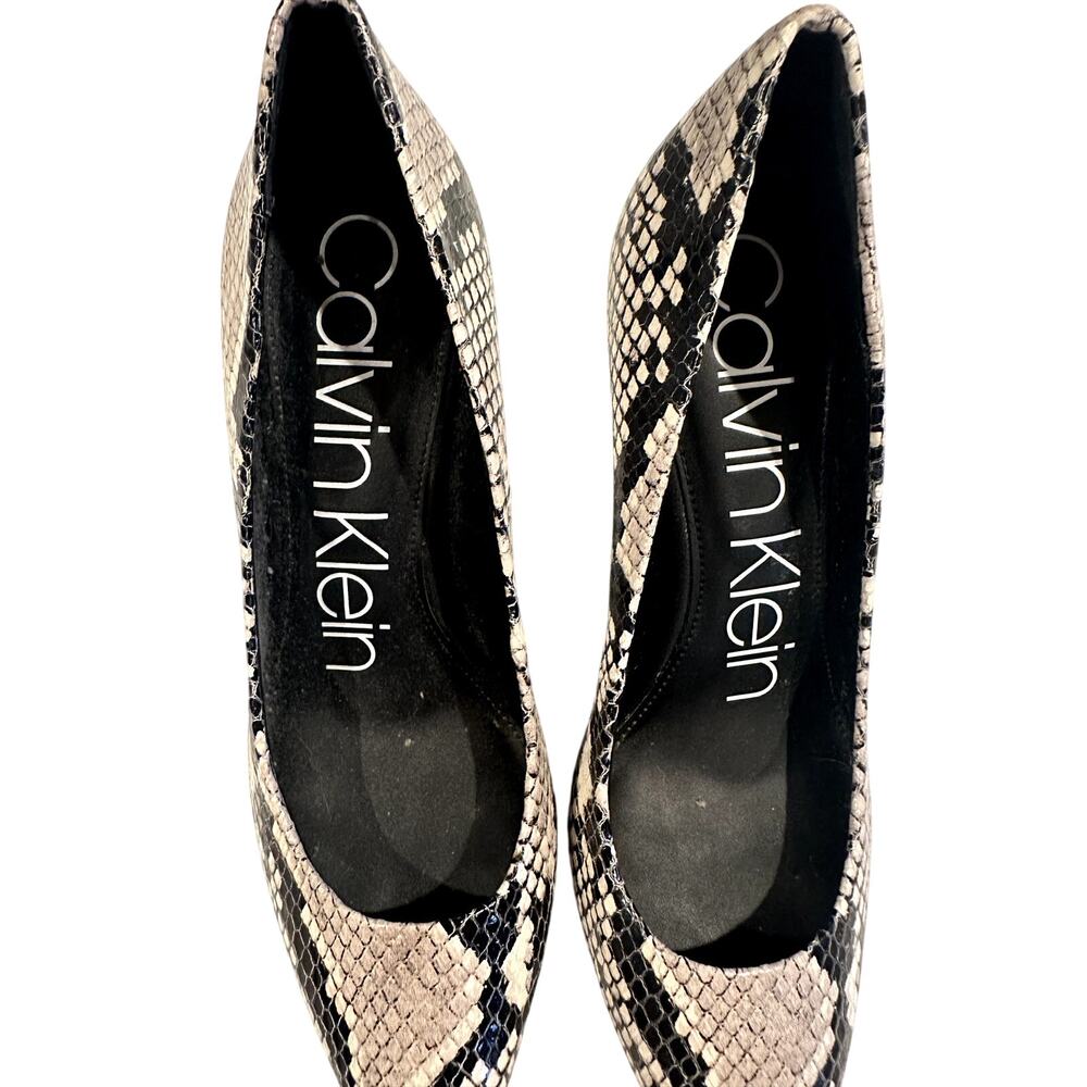 Calvin Klein Gayla Snake Skin Stiletto Pumps 3 1/2" Heel 7 - Picture 5 of 8